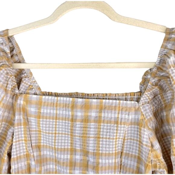Anthropologie Yellow and White Plaid Top - Picture 5 of 10